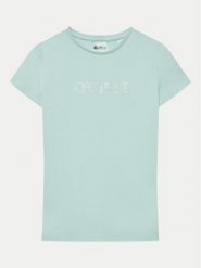 Guess T-Shirt J4RI49 J1314 Zielony Regular Fit. Zielone t-shirty i topy dla dziewczynek Guess, z aplikacjami, z bawełny, bez ramiączek. Za 59.99 zł.
