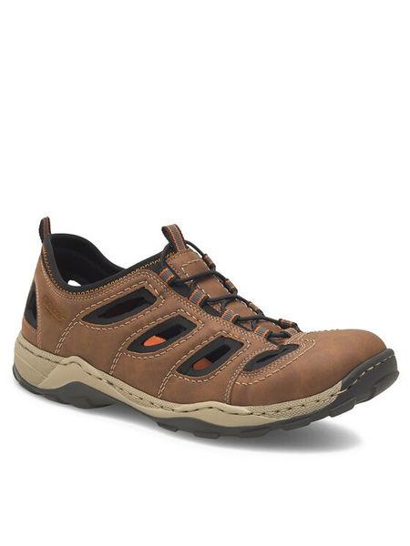 Rieker Sandały 08065-25 Brązowy. Brązowe półbuty na co dzień męskie Rieker, z syntetyku, bez zapięcia. Za 349.99 zł.