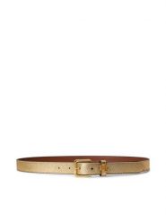 LAUREN RALPH LAUREN Pasek 412P10154001 Złoty. Żółte paski damskie Lauren Ralph Lauren, bez wzorów, ze skóry. Za 419.99 zł.