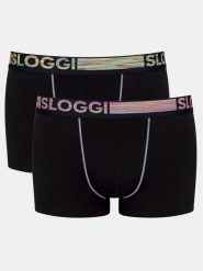 Sloggi Komplet bokserek 10218485 Czarny. Czarne bokserki męskie Sloggi, m, bez wzorów, z bawełny. Za 69.99 zł.