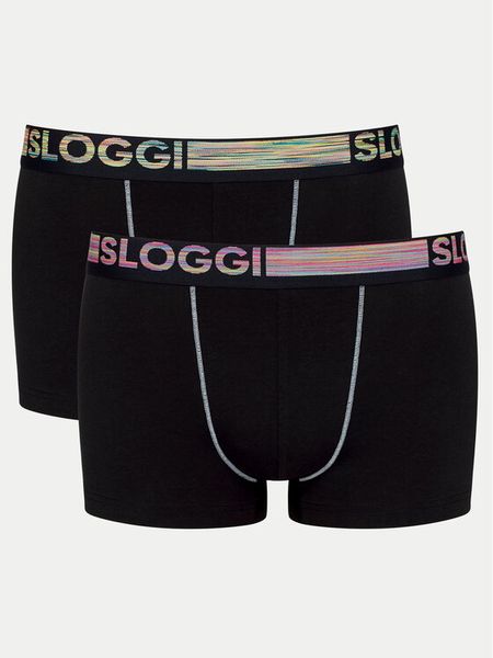 Sloggi Komplet bokserek 10218485 Czarny. Czarne bokserki męskie Sloggi, m, bez wzorów, z bawełny. Za 69.99 zł.