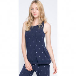 Dkny - Top piżamowy. Szare piżamy damskie DKNY, z dzianiny. W wyprzedaży za 119.90 zł.