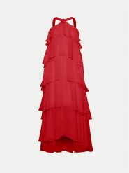Vero Moda Sukienka wieczorowa Felicia 10295237 Czerwony Slim Fit. Czerwone sukienki damskie Vero Moda, l, bez wzorów, z syntetyku, wizytowe, bez kołnierzyka, bez ramiączek. Za 379.99 zł.