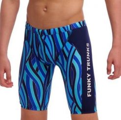 Spodenki FUNKY TRUNKS Snork City - jammery chłopięce. Niebieskie kąpielówki dla chłopców FUNKY TRUNKS, bez wzorów, z elastanu. Za 199.00 zł.