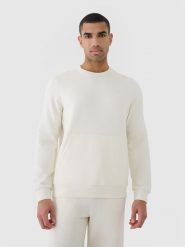 4F Bluza dresowa nierozpinana bez kaptura męska - beżowa XL. Brązowe bluzy męskie 4f, m, bez wzorów, z bawełny, bez kaptura. W wyprzedaży za 99.99 zł.