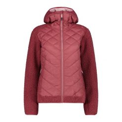 Damska hybrydowa kurtka puchowa z odpinanym kapturem CMP. Czerwone kurtki sportowe damskie CMP, bez wzorów, z puchu, trekkingowe. Za 404.00 zł.