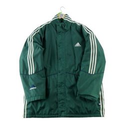Second life - Parka męska Adidas Vintage Y2K zielona - Stan bardzo dobry. Zielone parki męskie Adidas, l, bez wzorów, retro, bez kaptura. Za 212.96 zł.