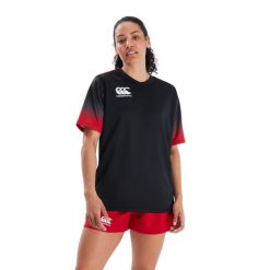 Damski jersey Canterbury Club. Czarne koszulki sportowe damskie CANTERBURY, bez wzorów, z jersey, bez kołnierzyka, bez ramiączek. Za 280.00 zł.
