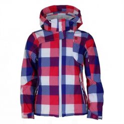 Bluza softshell z nadrukiem dla dziewczynki Peak Mountain Gaveny. Czerwone bluzy dla dziewczynek Peak Mountain, na zimę, bez wzorów, z softshellu, bez ramiączek, bez kaptura. W wyprzedaży za 174.00 zł.