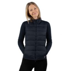 Damska lekka kurtka puchowa bez rękawów Horze Amber. Niebieskie kurtki damskie HORZE, bez wzorów, z puchu, bez kaptura. Za 279.00 zł.