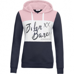 Bluza z kapturem i nadrukiem bonprix ciemnoniebieski. Niebieskie bluzy damskie bonprix, z nadrukiem. Za 89.99 zł.
