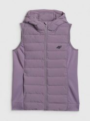 4F Bezrękawnik z wypełnieniem syntetycznym damski - fioletowy XXL. Fioletowe kurtki damskie 4f, xxl, bez wzorów, z materiału, bez kaptura. Za 249.99 zł.