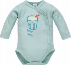 PINOKIO Body z długim rękawem rozpinane chłopięce zielone Orange Filip Pinokio 56 (51 - 56 cm). Pomarańczowe body niemowlęce Pinokio, bez wzorów, bez ramiączek. Za 36.60 zł.