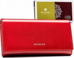 Peterson Elegancki, skórzany portfel damski na zatrzask - Peterson NoSize. Portfele damskie Peterson, bez wzorów. Za 240.86 zł.