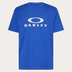 Koszulka sportowa męska Oakley O BARK 2.0 FOA402167-670. Niebieskie koszulki sportowe męskie Oakley, m, bez wzorów, z bawełny, bez kołnierzyka, bez ramiączek, na fitness i siłownię. Za 98.20 zł.