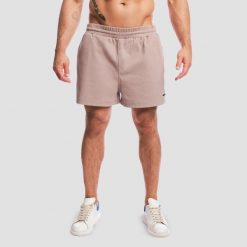 Szorty męskie fitness oversize Aura. Brązowe krótkie spodenki sportowe męskie GYMBEAM, m, bez wzorów, z bawełny, na fitness i siłownię. Za 118.90 zł.