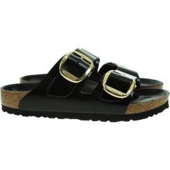 Klapki damskie Birkenstock Arizona Big Buckle. Czarne klapki damskie Birkenstock, bez wzorów, z gumy, bez obcasa, bez zapięcia. Za 1,004.00 zł.