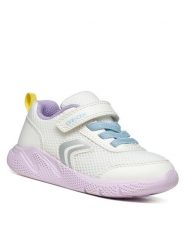 Geox Sneakersy B Sprintye Girl B454TD 01454 C0653 Biały. Białe buty sportowe dziewczęce Geox, bez wzorów, ze skóry, bez zapięcia. Za 119.99 zł.