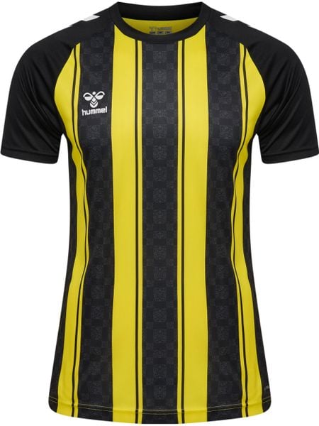 Koszulka Hummel Match striped. Czarne koszulki sportowe damskie Hummel, l, bez wzorów, z materiału, bez kołnierzyka, bez ramiączek, do piłki nożnej. Za 152.70 zł.