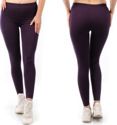 Legginsy damskie długie Polskie Getry Bawełniane Fioletowe 5XL. Fioletowe legginsy damskie LAEMI, xl, bez wzorów, z bawełny. Za 39.99 zł.