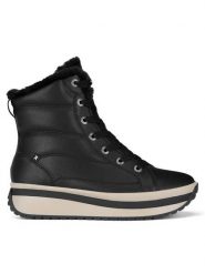 Rieker Revolution Lifestyle Trzewiki W0963-01 Czarny. Czarne botki damskie Rieker Revolution Lifestyle, ze skóry, bez obcasa, na koturnie, bez zapięcia. Za 399.00 zł.
