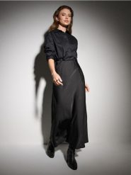 Spódnica maxi z połyskującą aplikacją - czarny. Czarne spódnice damskie Sinsay, l, z aplikacjami, maxi. Za 49.99 zł.