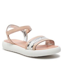Sandały Tommy Hilfiger. Czerwone sandały dziewczęce Tommy Hilfiger, bez zapięcia. Za 329.99 zł.