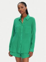 Seafolly Koszula Breeze 55428-TO Zielony Regular Fit. Zielone bluzki damskie Seafolly, l, bez wzorów, z bawełny, bez kołnierzyka, bez ramiączek. Za 299.99 zł.