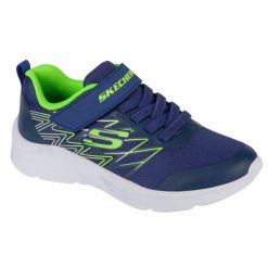 Buty do chodzenia dla dzieci Skechers Microspec Texlor. Niebieskie buty sportowe chłopięce Skechers, bez wzorów, z gumy, bez zapięcia, trekkingowe, Skechers Sport. Za 179.99 zł.