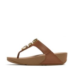 Klapki między palcami damskie FitFlop Lulu Ultra-Jewel. Brązowe klapki damskie FIT FLOP, bez wzorów, eleganckie, bez obcasa. Za 596.50 zł.