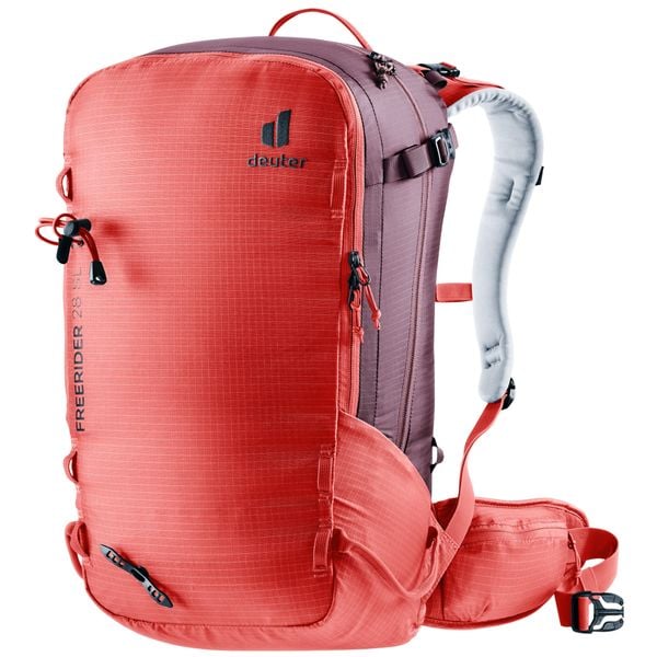Plecak skiturowy Deuter Freerider 28 SL - hibiscus/ruby. Czerwone plecaki damskie Deuter, bez wzorów, z materiału. Za 649.99 zł.