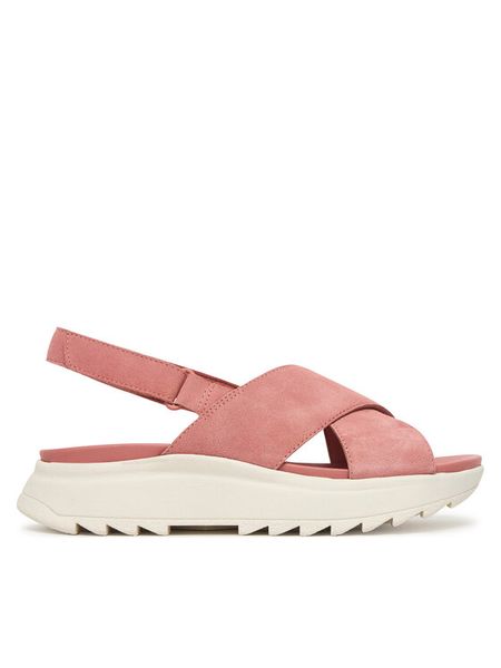 Clarks Sandały DashLite Wish 26186582 Różowy. Czerwone sandały damskie Clarks, bez wzorów, ze skóry, bez obcasa, na płaskiej podeszwie, bez zapięcia. Za 350.99 zł.