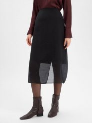 Opus Damska spódnica midi - Renny Kobiety Sztuczne włókno czarny jednolity, 40. Czarne spódnice damskie Opus, bez wzorów, z szyfonu, midi. Za 399.95 zł.