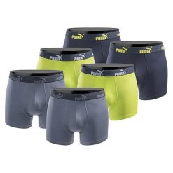 Bokserki majtki męskie Puma Boxershorts 6-pak bawełniane. Niebieskie bokserki męskie Puma, m, bez wzorów, z bawełny. Za 179.00 zł.