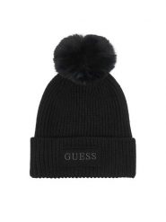 Guess Czapka AW5650 WOL01 Czarny. Czarne szaliki i chusty damskie Guess, na zimę, z aplikacjami. Za 154.99 zł.