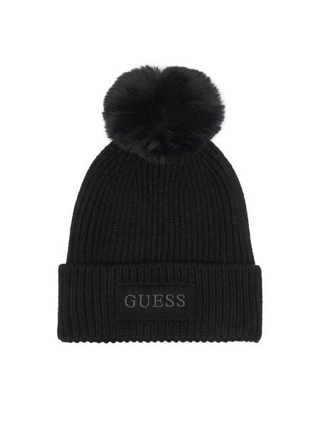 Guess Czapka AW5650 WOL01 Czarny. Czarne szaliki i chusty damskie Guess, na zimę, z aplikacjami. Za 154.99 zł.
