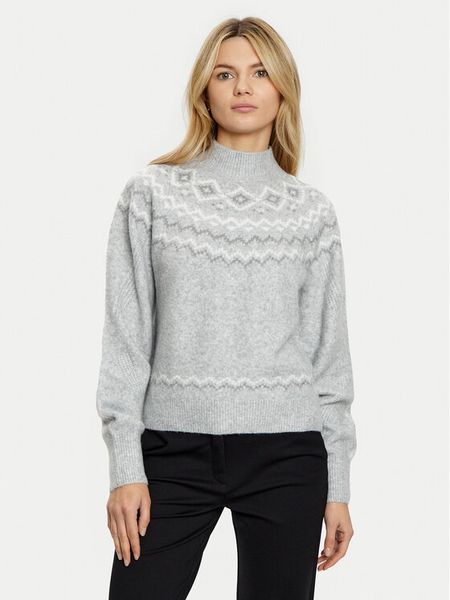 Guess Sweter W4PR0Z Z3LQ0 Szary Regular Fit. Szare swetry damskie Guess, l, z aplikacjami, z syntetyku, bez kołnierzyka, bez ramiączek, bez kaptura. Za 269.99 zł.