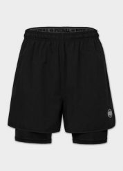 Męskie Spodenki treningowe PITBULL sportowe Performance Pro+Mesh SPORT. Czarne krótkie spodenki sportowe męskie PITBULL, l, bez wzorów, z bawełny, na fitness i siłownię. Za 159.00 zł.
