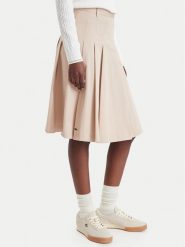 Lacoste Spódnica plisowana JF8319 Beżowy Regular Fit. Brązowe spódnice damskie Lacoste, bez wzorów, z bawełny, plisowane. Za 704.99 zł.