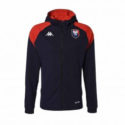Bluza dresowa z kapturem SM Caen Arufeod 2023/24. Czerwone bluzy męskie Kappa, bez wzorów, z dresówki, z kapturem. Za 377.00 zł.