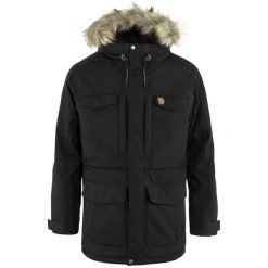 Kurtka zimowa męska Fjallraven Nuuk Parka. Czarne parki męskie Fjällräven, na zimę, l, bez wzorów, z futra, eleganckie, z kapturem. Za 2,403.05 zł.