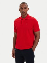 Tommy Jeans Polo DM0DM22711 Czerwony Regular Fit. Czerwone koszulki polo męskie Tommy Jeans, m, bez wzorów, z bawełny, bez ramiączek. Za 289.99 zł.
