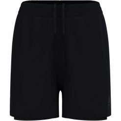 Spodenki damskie Odlo ESSENTIAL 4 INCH 2-in-1 short. Czarne szorty sportowe damskie Odlo, bez wzorów, sportowe, trekkingowe. Za 269.99 zł.