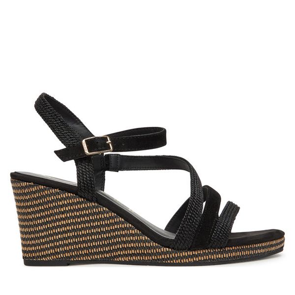 Espadryle Tamaris. Czarne sandały damskie Tamaris, bez wzorów, bez obcasa, bez zapięcia. Za 249.99 zł.