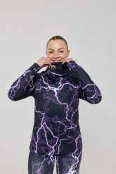Damska koszulka termoaktywna Thunderstruck z wysokim dekoltem. Czarne koszulki sportowe damskie OOSC, s, bez wzorów, z materiału, bez kołnierzyka, bez ramiączek, na fitness i siłownię. Za 294.99 zł.