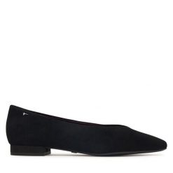 Baleriny Tamaris. Czarne baleriny damskie Tamaris, bez wzorów, bez obcasa. Za 324.99 zł.