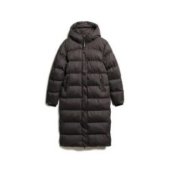 Długa kurtka puchowa z mikrofibry damska Superdry. Czarne kurtki damskie Superdry., bez wzorów, z mikrofibry, bez kaptura. Za 737.50 zł.