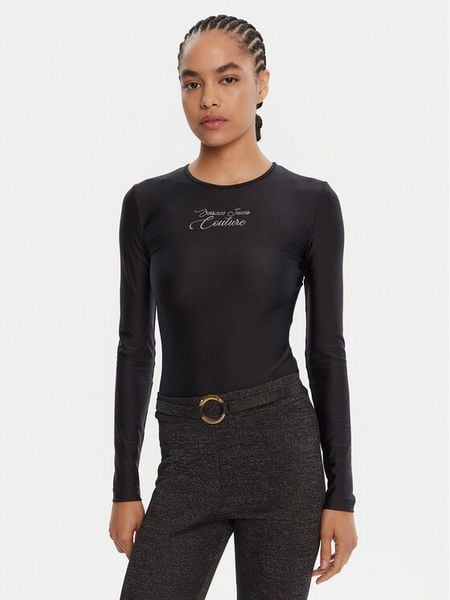 Versace Jeans Couture Body 79HAM2A1 N0008 Czarny Slim Fit. Czarne bluzki damskie Versace Jeans Couture, bez wzorów, z jeansu, bez kołnierzyka, bez ramiączek. Za 529.99 zł.