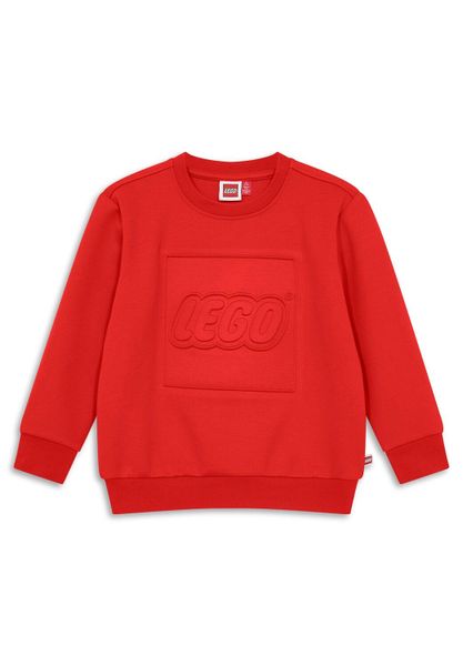 Bluza Bawełniana Dziecięca LEGO Sky100 Czerwona. Czerwone bluzy dla dziewczynek LEGO, na wiosnę, z aplikacjami, z bawełny, bez ramiączek, bez kaptura. Za 179.99 zł.