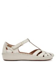 Pikolinos Sandały 655-0732St Biały. Białe sandały damskie Pikolinos, bez wzorów, ze skóry, bez obcasa, na płaskiej podeszwie, bez zapięcia. Za 519.99 zł.